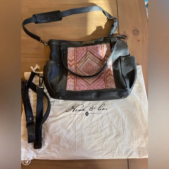 Bags | Nena And Co Medium Cdb Black Leather | Poshmark display picture 1